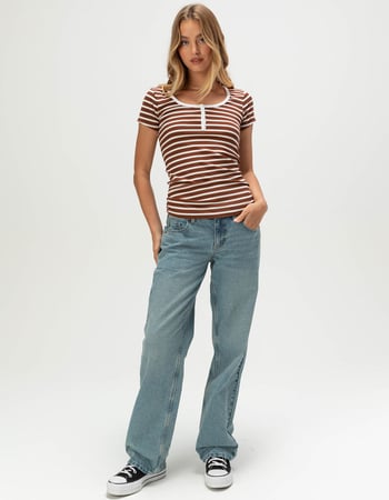 RSQ Womens Henley Top Alternative Image