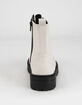 SODA Lug Sole Womens White Combat Boots image number 4