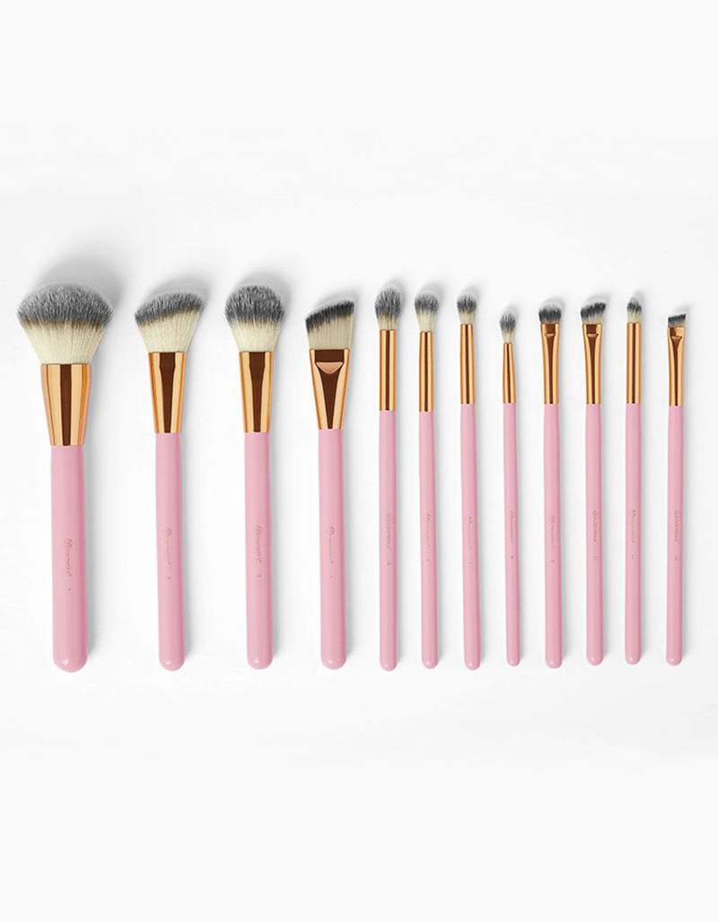 BH COSMETICS 12 Piece Pink Studded Brushes & Brush Holder image number 1