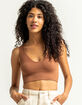 FULL TILT Seamless Deep V Womens Cognac Tank image number 2