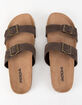 SODA Double Buckle Brown Womens Slide Sandals image number 2