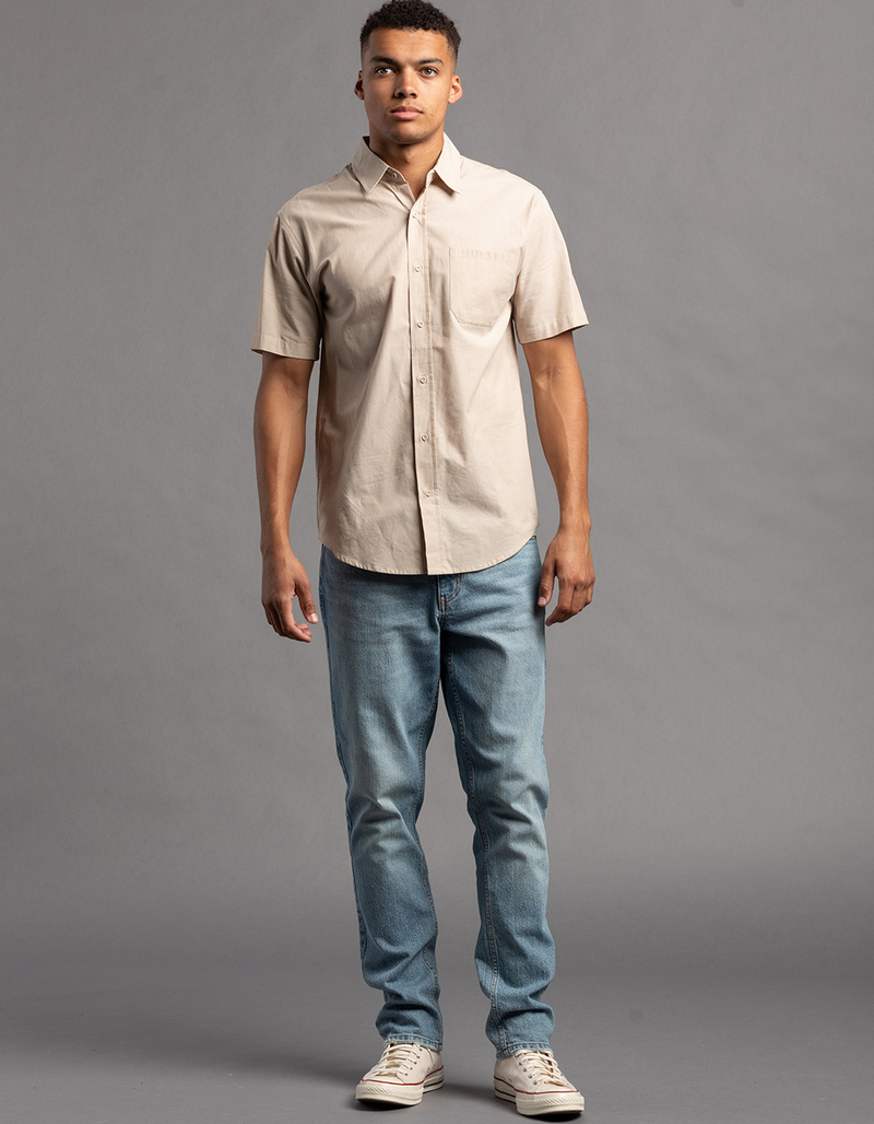 RSQ Mens Solid Chambray Button Up Shirt image number 7