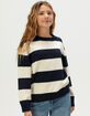 FULL TILT Girls Stripe Oversized Crewneck Sweater image number 1