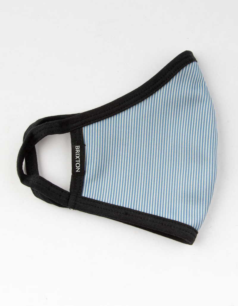 BRIXTON Blue Striped Reversible Fashion Face Mask image number 1