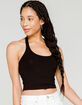 BOZZOLO Cropped Womens Black Halter Top image number 2