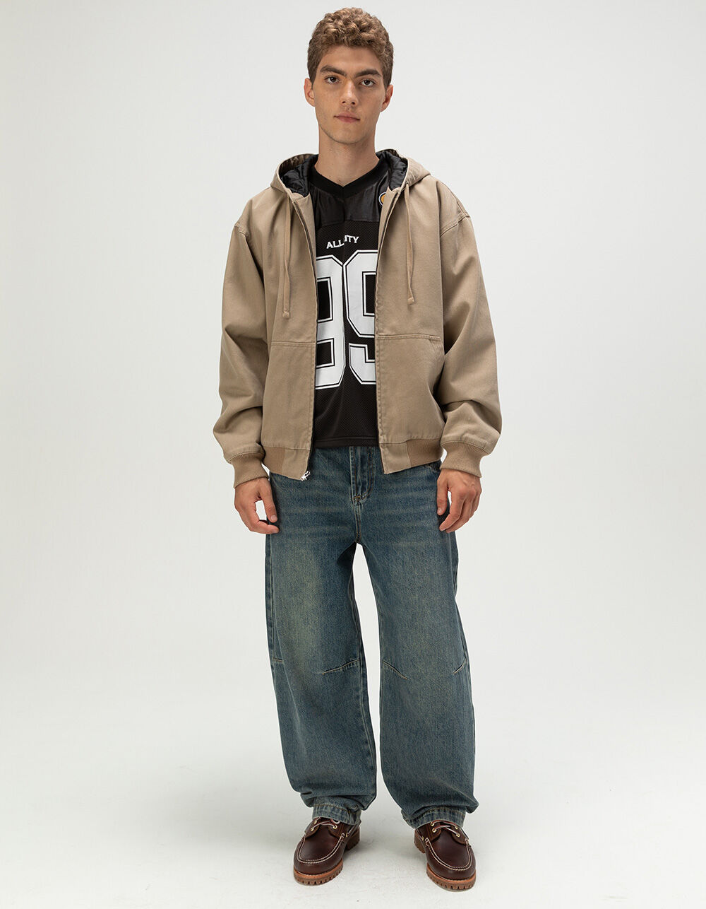 RSQ Mens Oversized Hooded Twill Jacket - TAN | Tillys