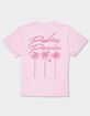 PARADISE Pink Palms Unisex Kids Tee image number 1