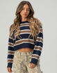 FULL TILT Fuzzy Striped Womens Sweater image number 1
