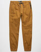 BROOKLYN CLOTH Twill Zip Side Pockets Tobacco Mens Jogger Pants image number 1