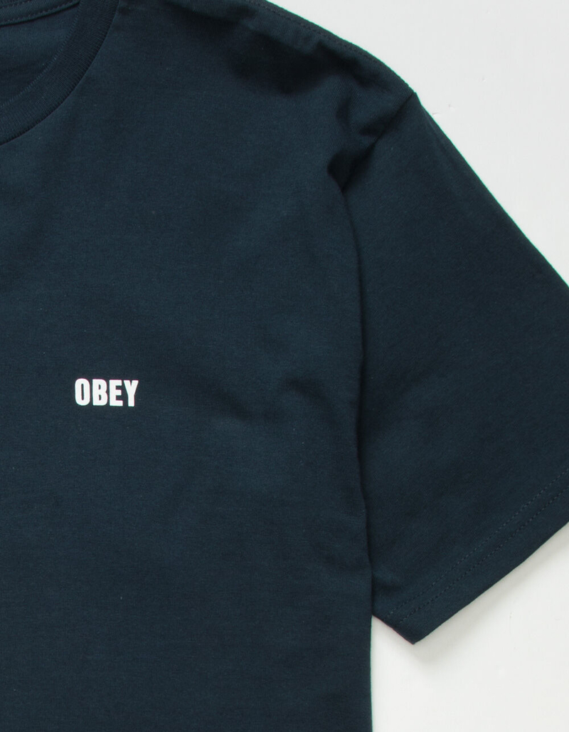 OBEY Transit Mens Navy T-Shirt image number 2