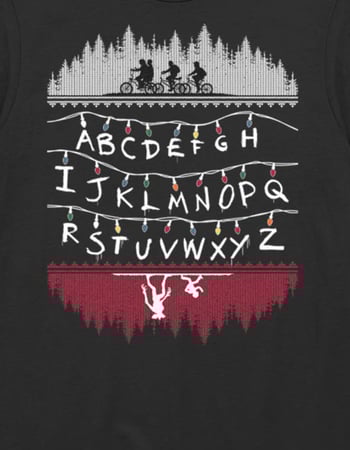 STRANGER THINGS Alphabet Lights Unisex Holiday Tee Alternative Image