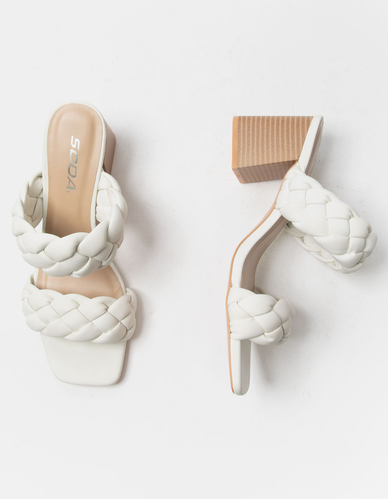 SODA Braided Womens Block Heels image number 4