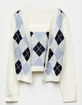 FULL TILT Argyle Girls Sweater & Cami Set image number 1