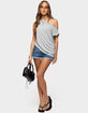 EDIKTED Ofelia Asymmetric Off Shoulder Ruched Top image number 5