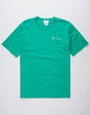 CHAMPION Embroidered Script Logo Green Mens T-Shirt image number 1