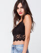 HEART & HIPS Allover Lace Black Womens Bralette image number 2