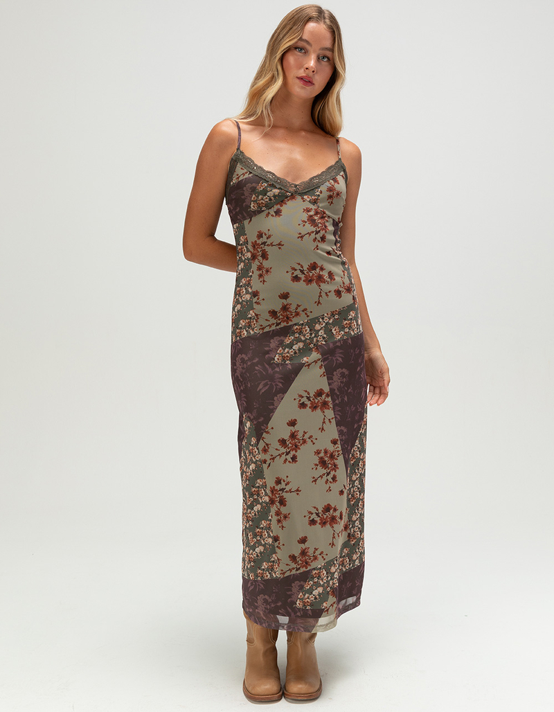 WEST OF MELROSE Mesh Patchwork Womens Maxi Dress image number 0