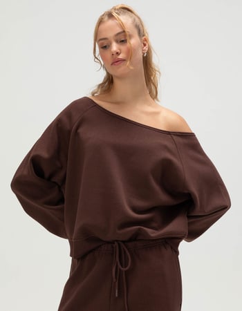 TILLYS Off The Shoulder Womens Sweatshirt Primary Image