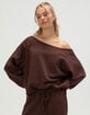 TILLYS Off The Shoulder Womens Sweatshirt image number 1