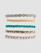 FULL TILT 5 Pack Rose Bead & Braid Bracelet image number 1