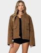 EDIKTED Annabelle Oversized Faux Suede Jacket image number 1