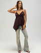 WEST OF MELROSE Womens Lace Trim Babydoll Top image number 6