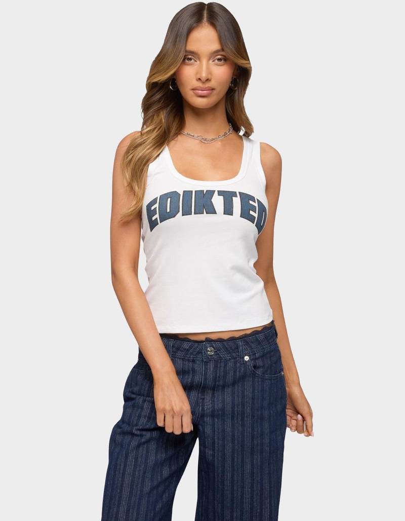 EDIKTED Edikted Girly Ribbed Tank Top image number 0