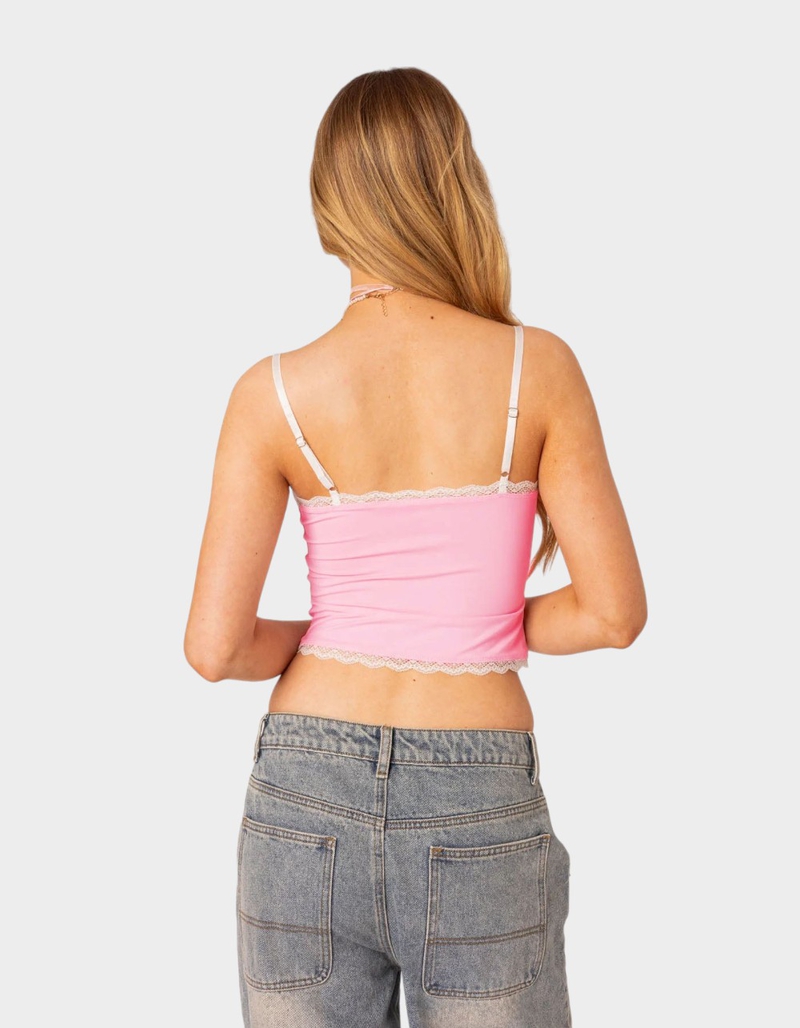 EDIKTED Alara Lace Trim Tank Top image number 2