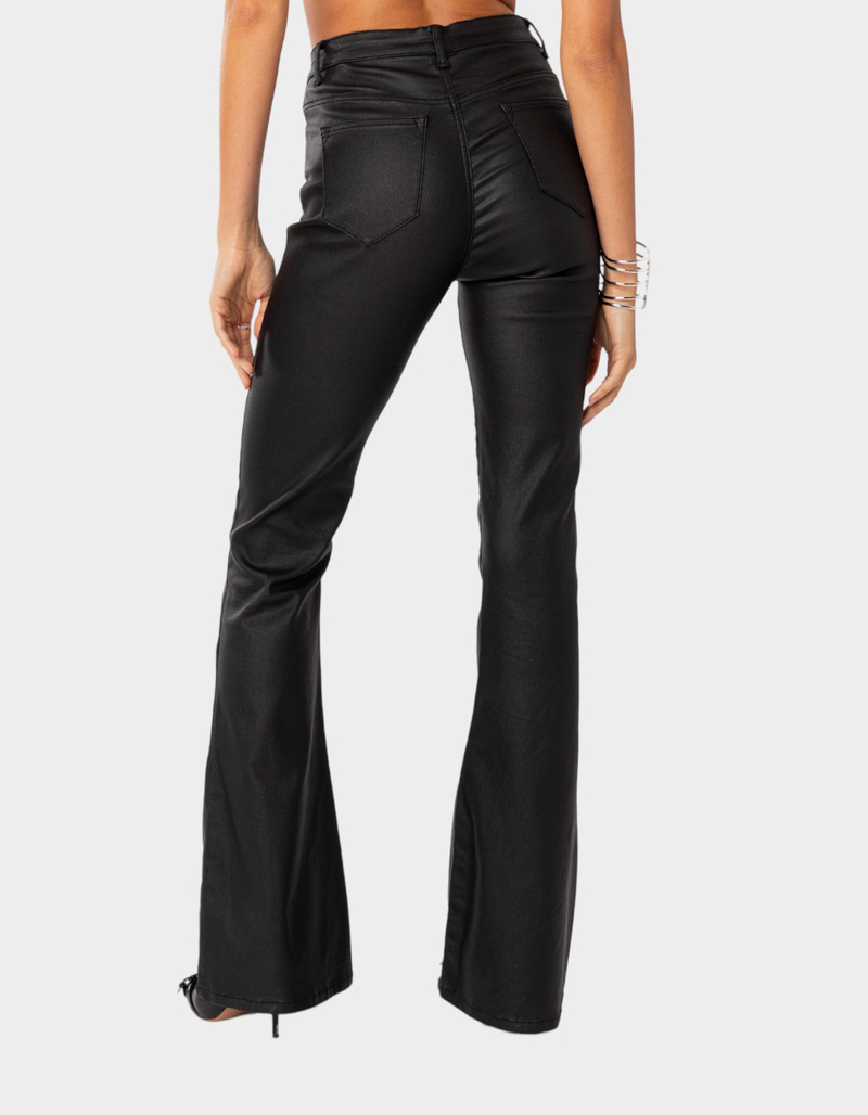EDIKTED Luna Faux Leather Womens Flare Pants image number 3