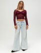 FULL TILT Womens Off The Shoulder Lace Top image number 2
