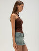 WEST OF MELROSE Lace Trim Y-Neck Womens Halter Top image number 3