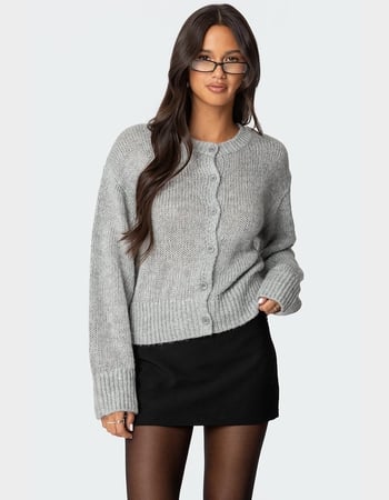 EDIKTED Freida Fuzzy Knit Cardigan Primary Image