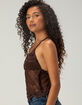 WEST OF MELROSE Womens Lace Halter Top image number 3