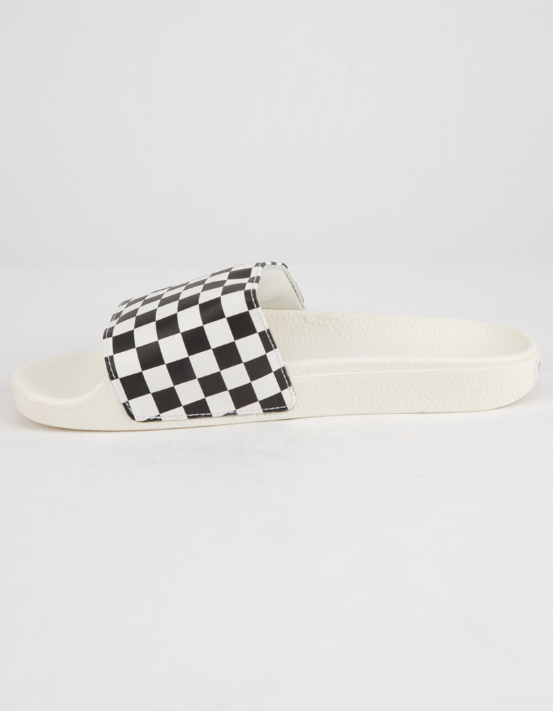 VANS Checkered Black & White Womens Slide Sandals image number 2