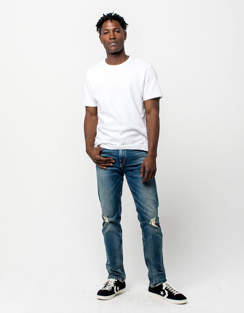 RSQ London Tinted Denim Mens Ripped Skinny Jeans image number 4