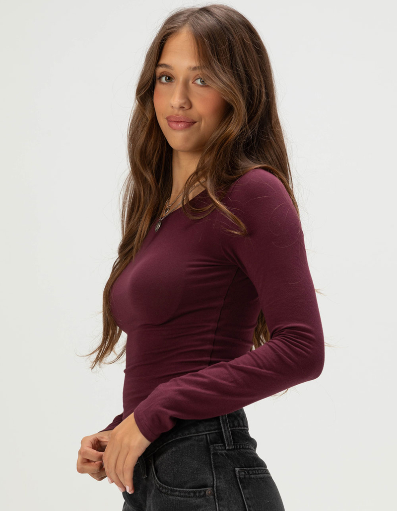 TILLYS Womens Long Sleeve Baby Tee image number 2