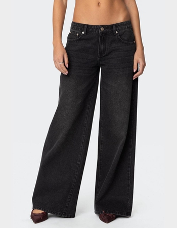 EDIKTED Vyxen Vintage Washed Low Rise Jeans Primary Image