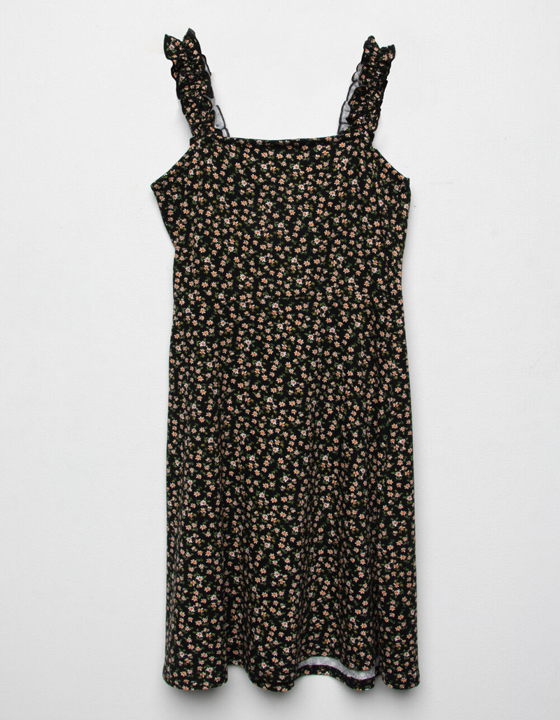 WHITE FAWN Sleeveless Ruffle Girls Black Dress image number 0