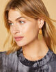 WEST OF MELROSE Geometric Faux Leather Drop Earrings image number 1