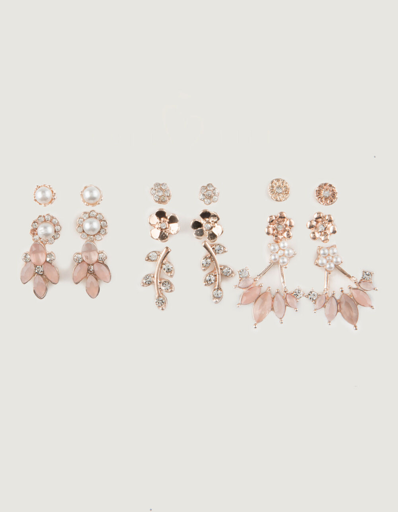 FULL TILT 9 Pairs Flower Stud Earrings image number 0