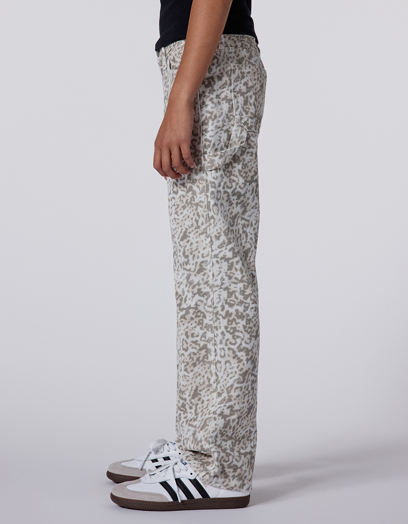 RSQ Girls Low Rise Leopard Print Baggy Carpenter Jeans image number 3