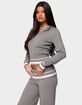 EDIKTED Kaliya Stripey Knit Zip Up Hoodie image number 2