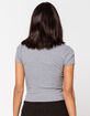 DESTINED Ribbed V-Neck Heather Grey Womens Crop Tee image number 3