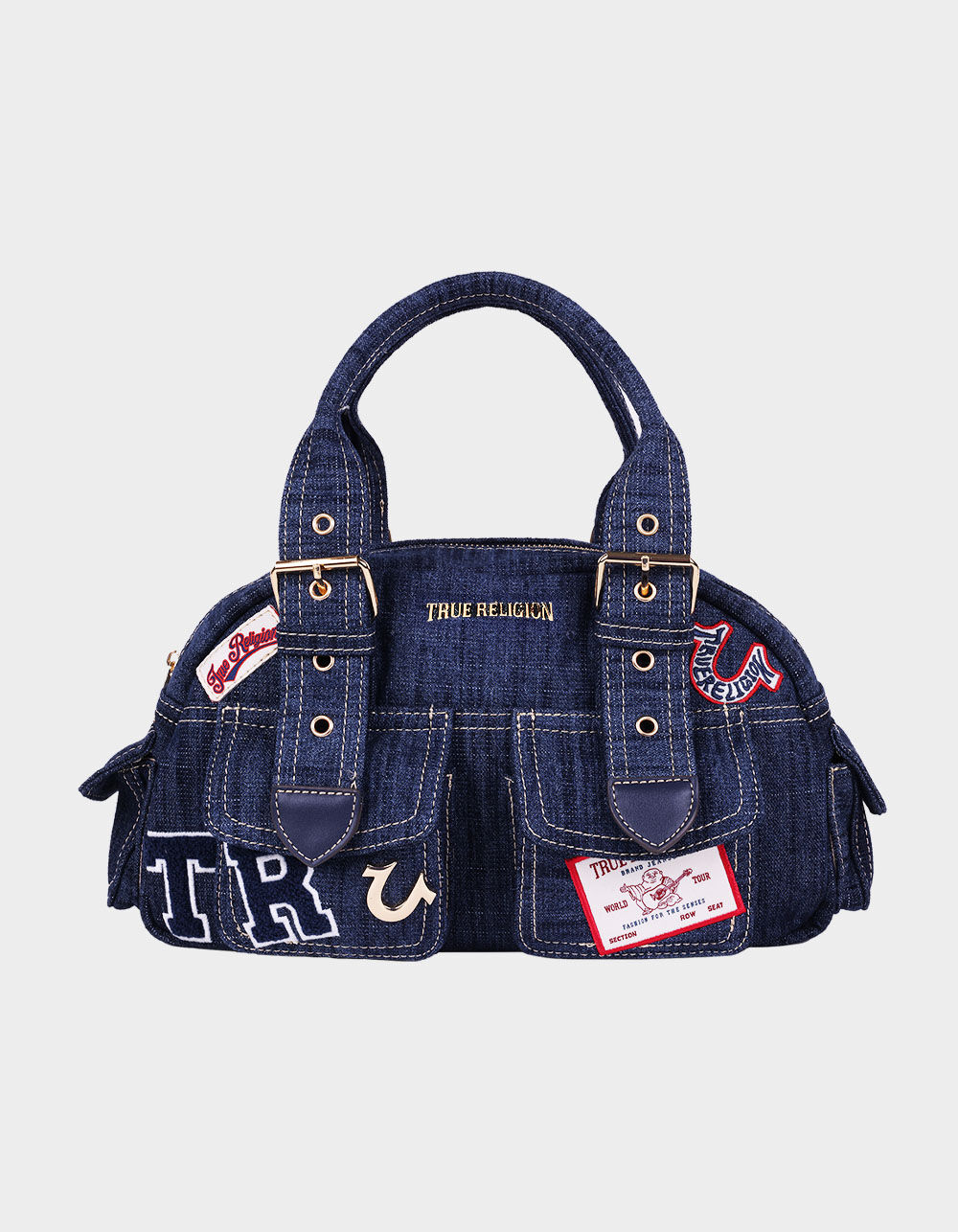TRUE RELIGION Multi-Patch Satchel Bag - DENIM - ONE SIZE | Tillys