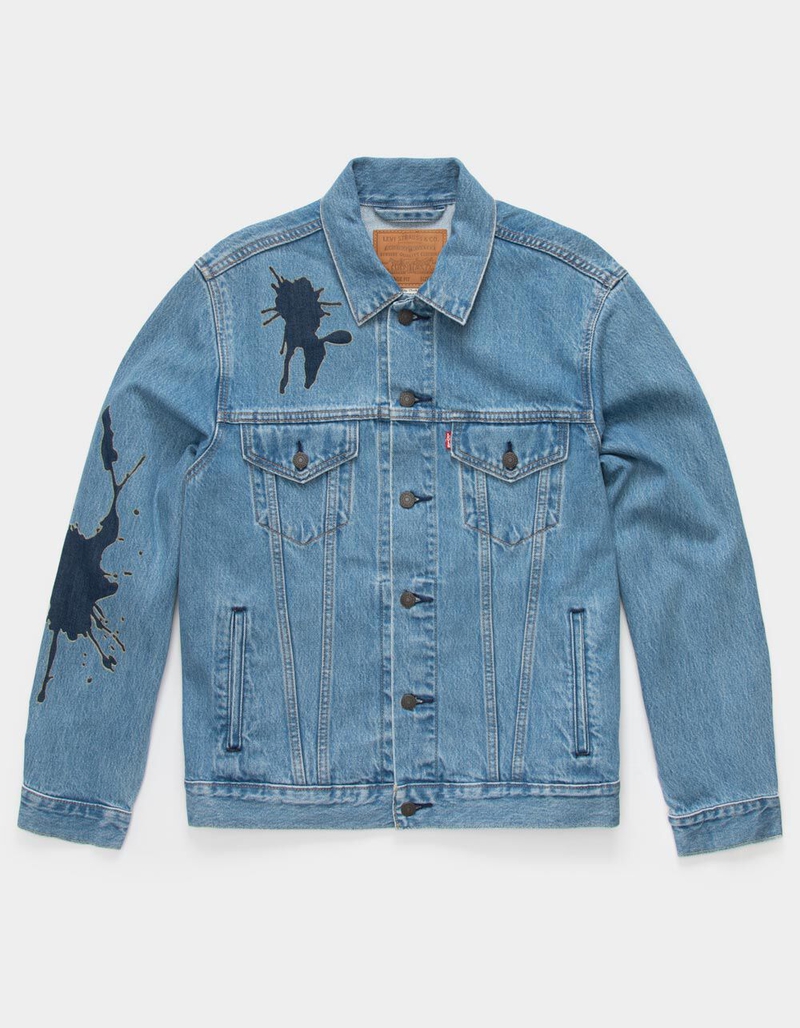 LEVI'S Ink Blot Vintage Mens Denim Trucker Jacket image number 0