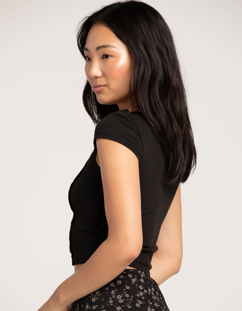 FULL TILT Square Neck Seamed Womens Tee image number 1