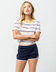 VANS Sassed Navy Womens Dolphin Shorts image number 1