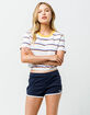VANS Sassed Navy Womens Dolphin Shorts image number 1