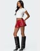EDIKTED Carmine Faux Leather Pleated Mini Skirt image number 3