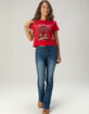 ED HARDY x MGK Cherries Rhinestone Womens Cap Sleeve Tee image number 4